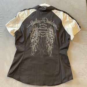 Womens Harley Davidson zip up shirt